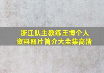 浙江队主教练王博个人资料图片简介大全集高清