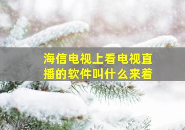 海信电视上看电视直播的软件叫什么来着