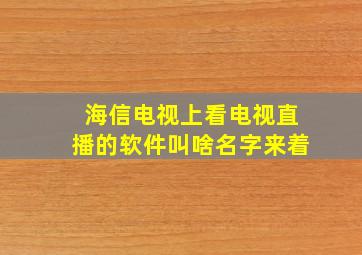 海信电视上看电视直播的软件叫啥名字来着