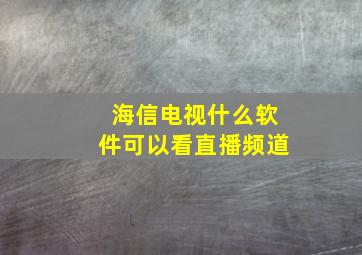 海信电视什么软件可以看直播频道