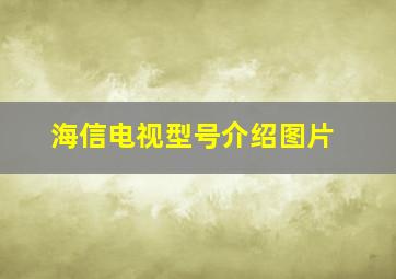 海信电视型号介绍图片