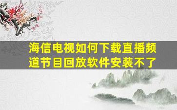 海信电视如何下载直播频道节目回放软件安装不了