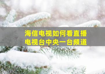 海信电视如何看直播电视台中央一台频道