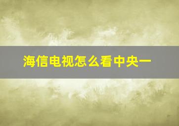 海信电视怎么看中央一