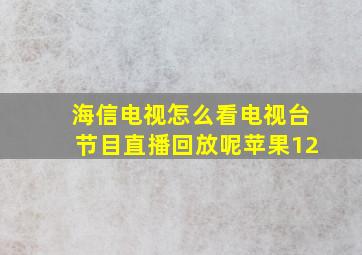 海信电视怎么看电视台节目直播回放呢苹果12