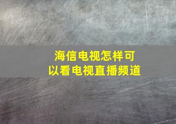 海信电视怎样可以看电视直播频道