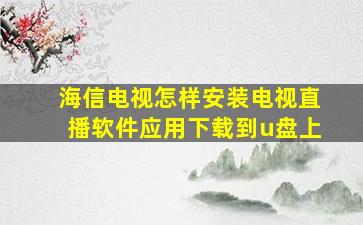 海信电视怎样安装电视直播软件应用下载到u盘上