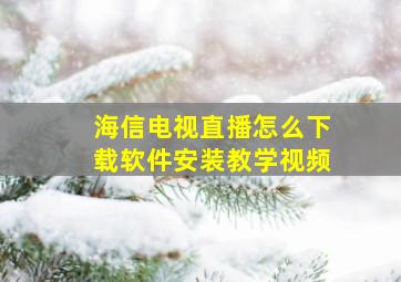 海信电视直播怎么下载软件安装教学视频