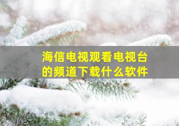 海信电视观看电视台的频道下载什么软件