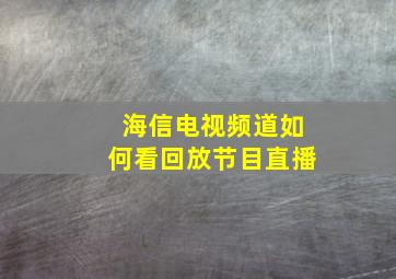 海信电视频道如何看回放节目直播