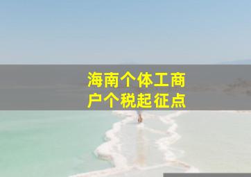 海南个体工商户个税起征点