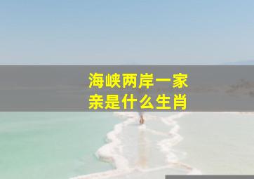 海峡两岸一家亲是什么生肖