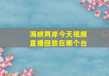 海峡两岸今天视频直播回放在哪个台