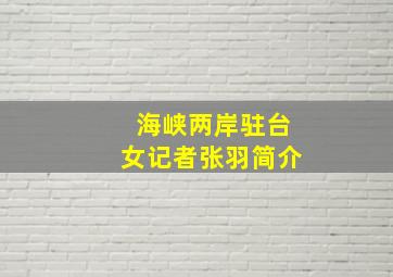 海峡两岸驻台女记者张羽简介