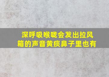 深呼吸喉咙会发出拉风箱的声音黄痰鼻子里也有