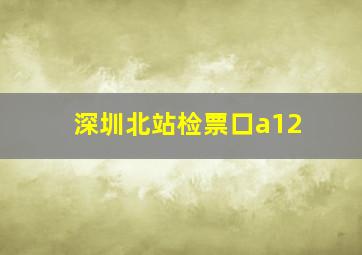 深圳北站检票口a12