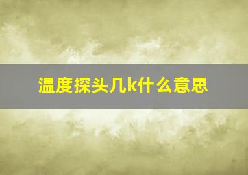 温度探头几k什么意思