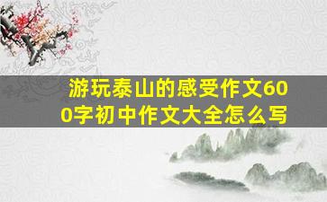 游玩泰山的感受作文600字初中作文大全怎么写