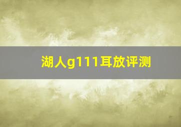 湖人g111耳放评测