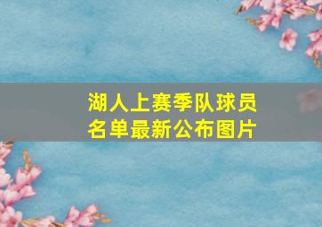 湖人上赛季队球员名单最新公布图片