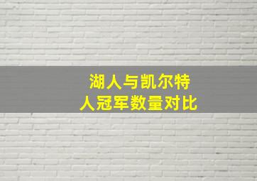 湖人与凯尔特人冠军数量对比