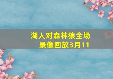 湖人对森林狼全场录像回放3月11