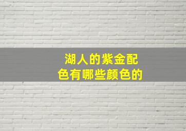 湖人的紫金配色有哪些颜色的