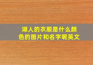 湖人的衣服是什么颜色的图片和名字呢英文