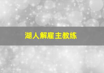 湖人解雇主教练