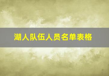 湖人队伍人员名单表格