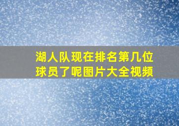 湖人队现在排名第几位球员了呢图片大全视频