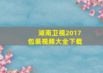 湖南卫视2017包装视频大全下载