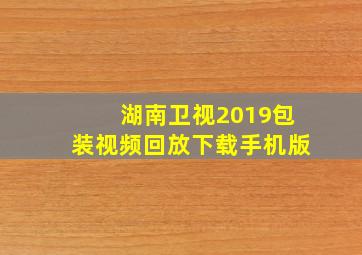 湖南卫视2019包装视频回放下载手机版