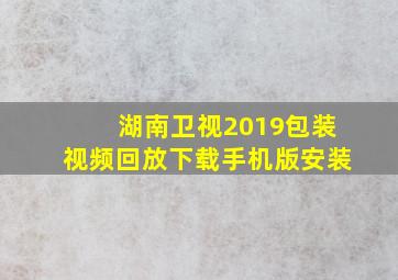 湖南卫视2019包装视频回放下载手机版安装