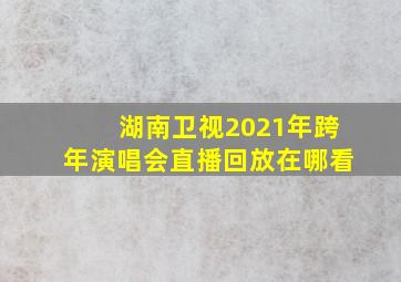 湖南卫视2021年跨年演唱会直播回放在哪看