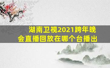 湖南卫视2021跨年晚会直播回放在哪个台播出