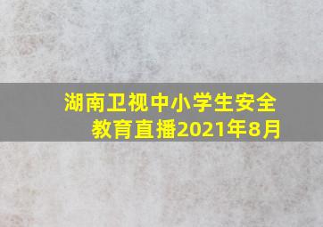 湖南卫视中小学生安全教育直播2021年8月