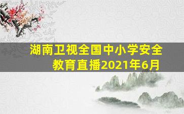 湖南卫视全国中小学安全教育直播2021年6月