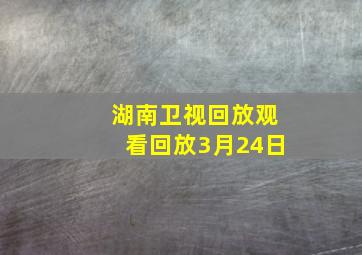 湖南卫视回放观看回放3月24日