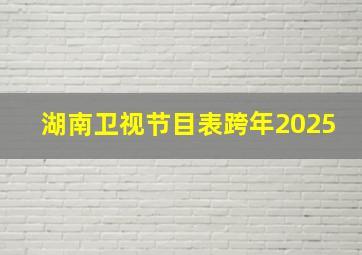 湖南卫视节目表跨年2025