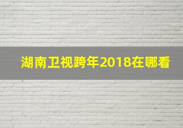 湖南卫视跨年2018在哪看