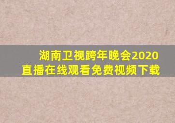 湖南卫视跨年晚会2020直播在线观看免费视频下载