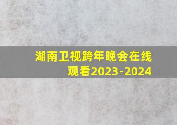 湖南卫视跨年晚会在线观看2023-2024