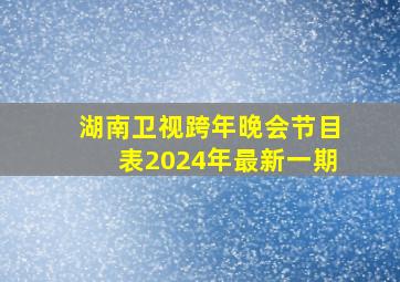 湖南卫视跨年晚会节目表2024年最新一期