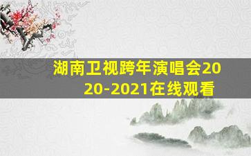 湖南卫视跨年演唱会2020-2021在线观看