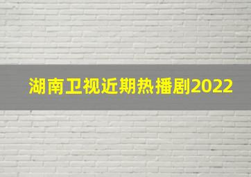 湖南卫视近期热播剧2022