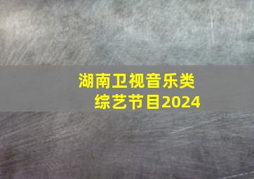 湖南卫视音乐类综艺节目2024