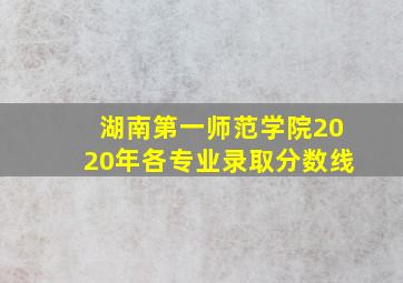 湖南第一师范学院2020年各专业录取分数线