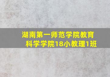 湖南第一师范学院教育科学学院18小教理1班