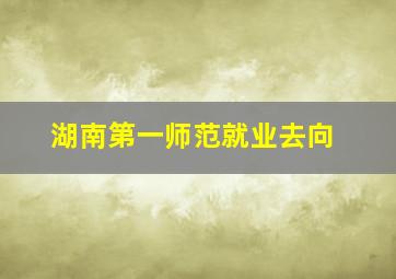 湖南第一师范就业去向